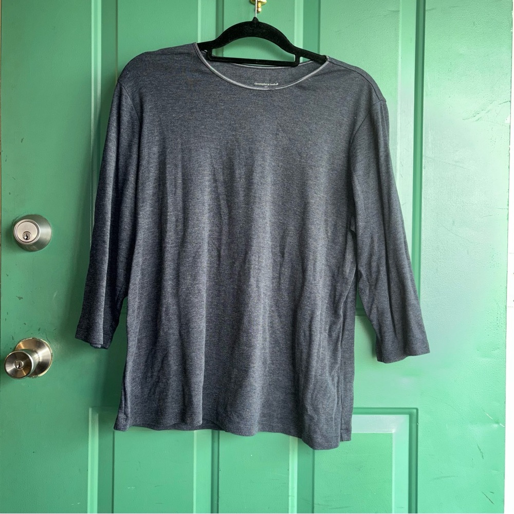 Christopher & Banks XL navy Long Sleeve Tee